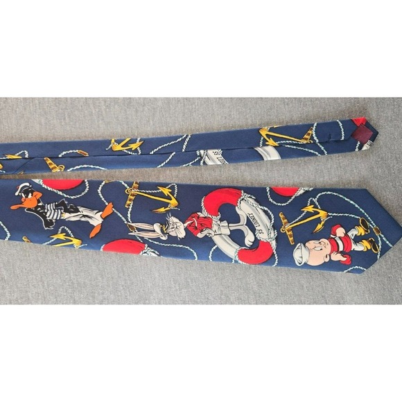 Vintage 1991 Looney Tunes SS Looney Sailing Necktie Tie 100% Silk Handmade USA‎ - Picture 1 of 8